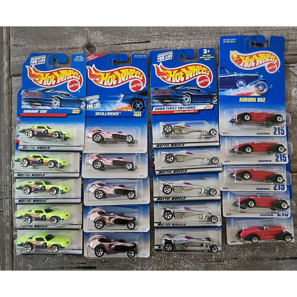 Hot‎ Wheels Lot of 20 Die-Cast Cars Auburn 852 Skullrider Greased Lightnin'